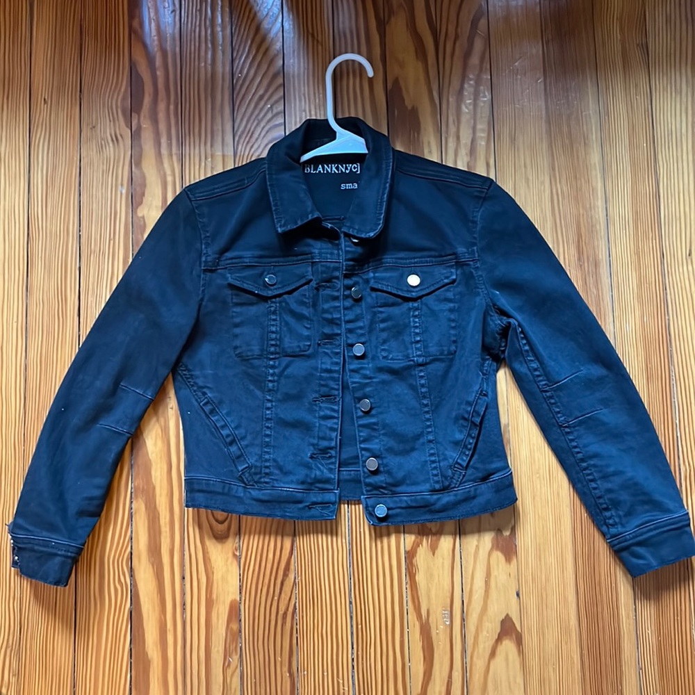 Blanknyc Cropped Black Denim Jacket